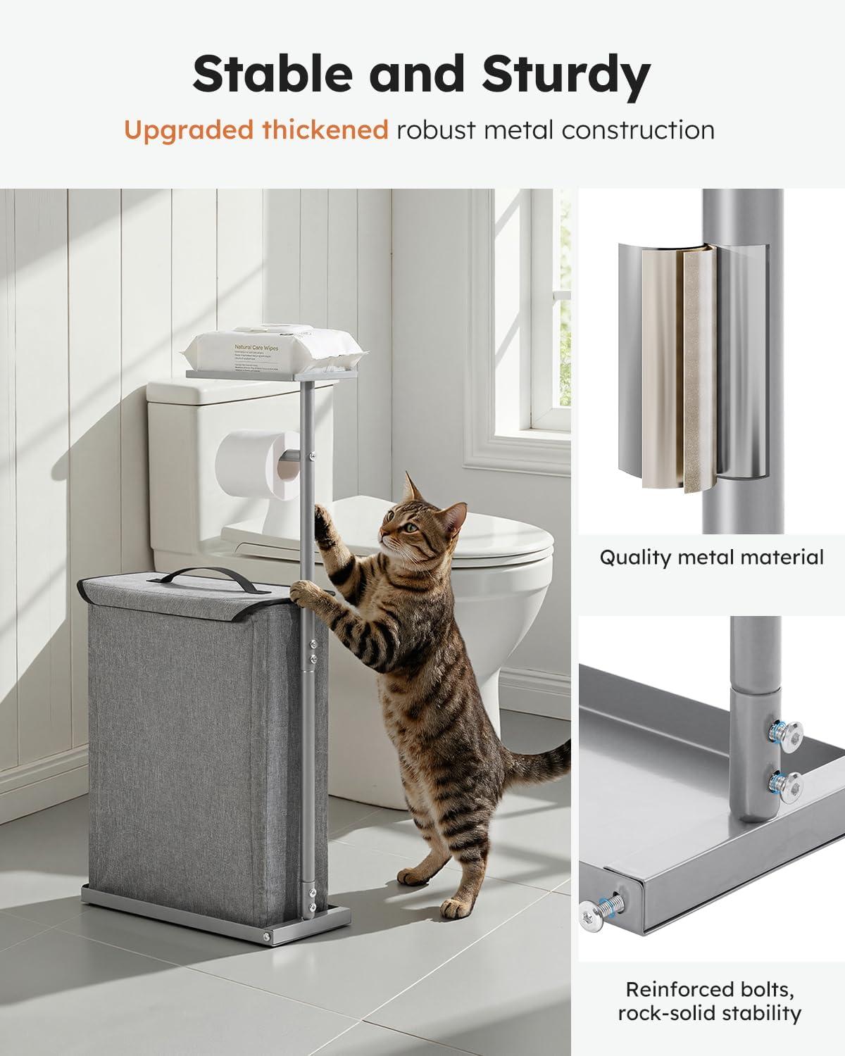 imageFreestanding Toilet Paper Holder Stand with Shelf for Up to 12 RollsRustproof Metal Bathroom Toilet Paper Storage with Lid AllinOne Toilet Tissue Roll Dispenser and OrganizerGrayGray