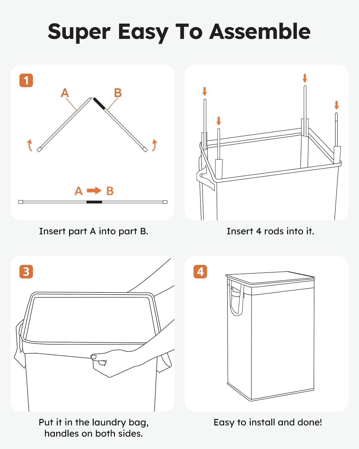 imageSOLEDI Laundry Hamper with Lid 100L Large amp Tall Collapsible Laundry Basket Clothes Hamper with Bag Removable Easy to Carry Dirty Hampers for Bedroom Bathroom Dorm College GreyLight taupe