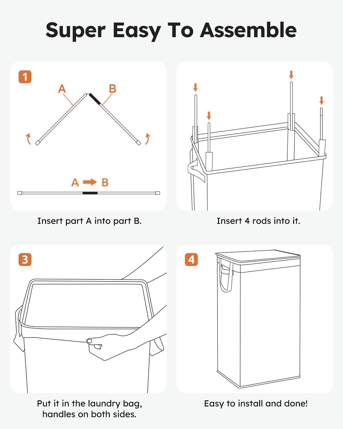 imageSOLEDI Laundry Hamper with Lid 100L Large amp Tall Collapsible Laundry Basket Clothes Hamper with Bag Removable Easy to Carry Dirty Hampers for Bedroom Bathroom Dorm College GreyLight taupe