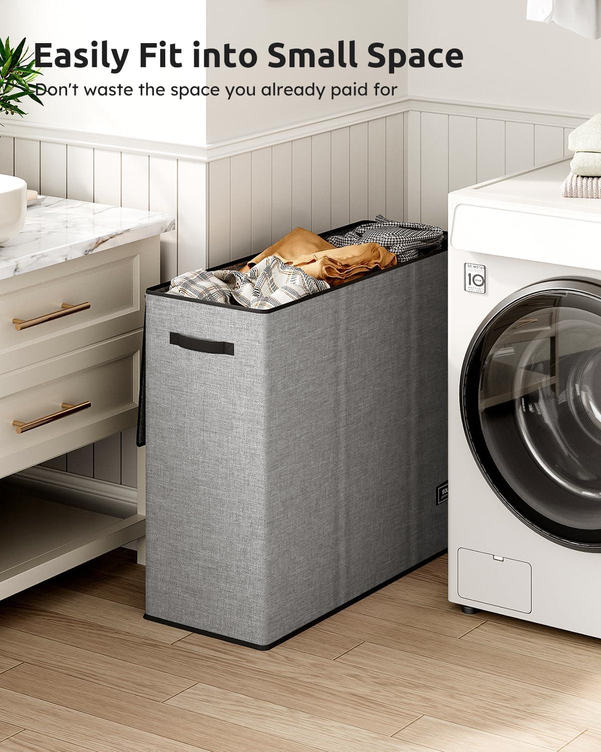 imageSOLEDI 180L Laundry Hamper 3 Section Extra Large Laundry Hamper with Lid Dirty Clothes Hamper with Sturdy Handle Large Laundry Basket Organizer for Laundry Room Bedroom Hampers for LaundryGrey